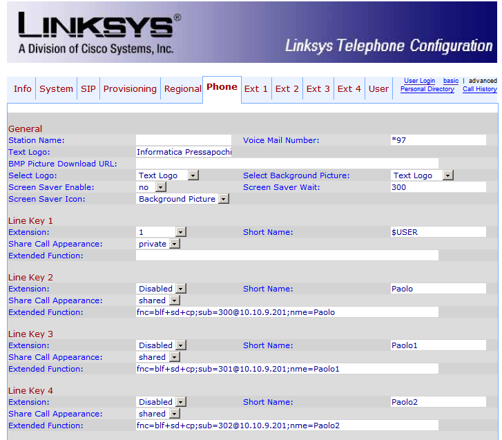 LinkSys SPA942 - BLF Config